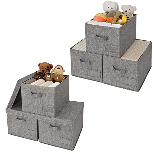 GRANNY SAYS Bundle of 3-Pack Fabric Storage Bins with Lid & 3-Pack Rectangle Lidless Storage Bins