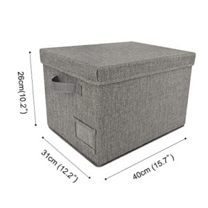 GRANNY SAYS Bundle of 3-Pack Fabric Storage Bins with Lid & 3-Pack Rectangle Lidless Storage Bins