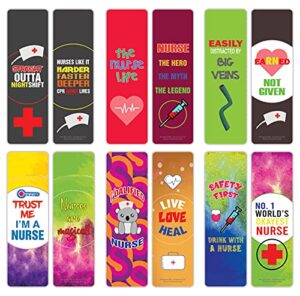 i am a nurse bookmarks (60-pack) – daily inspirational card set – interesting book page clippers – great gifts for nurses and aspiring nurses