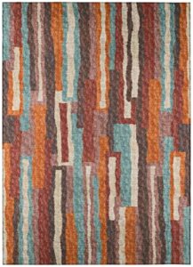 addison bravado abstract striped paprika power loomed 10′ x 14′ area rug