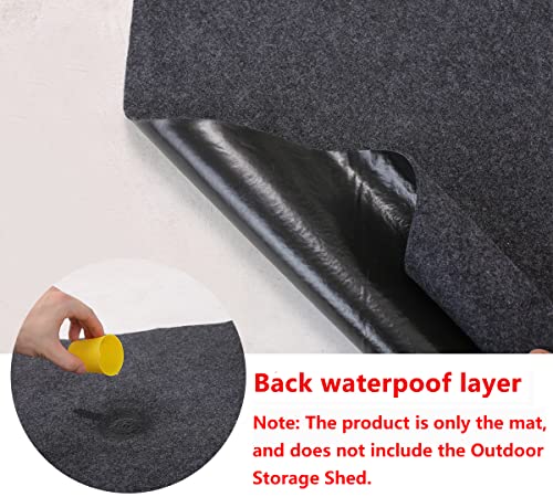 Outdoor Storage Shed Mat，Waterproof and Dustproof Outdoor Carport Mat—Backing Prevents Liquid Penetration，Soft Material, Patio Furniture Mat，Non-Slip Backing，Washable (8' x 8')