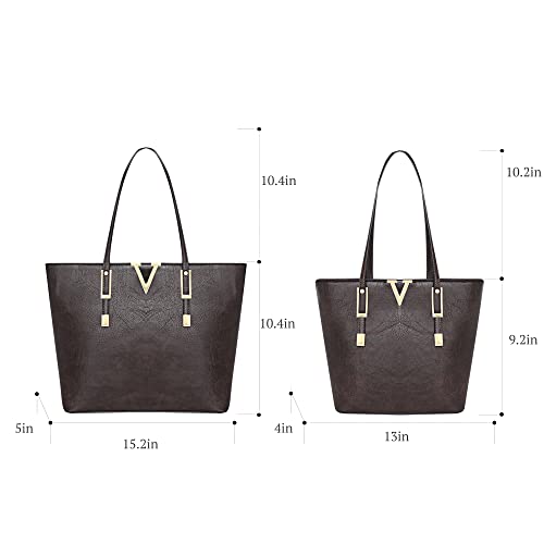 Montana West Tote Handbags for Women Vegan Leather Shoulder Bag Large and Medium 2PCS Purses Set B2B-MWC2-034CF