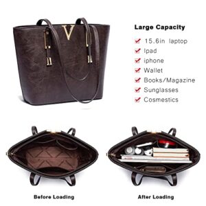 Montana West Tote Handbags for Women Vegan Leather Shoulder Bag Large and Medium 2PCS Purses Set B2B-MWC2-034CF