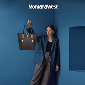 Montana West Tote Handbags for Women Vegan Leather Shoulder Bag Large and Medium 2PCS Purses Set B2B-MWC2-034CF