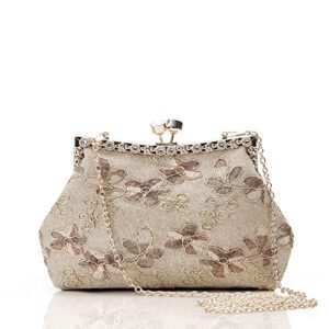 babeyond women’s floral embroidery evening bags kiss lock rhinestone purse for 1920s party prom wedding