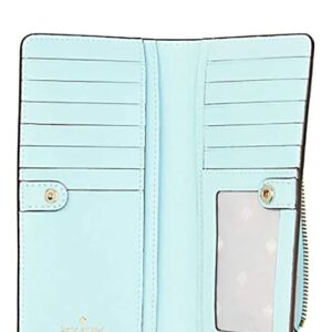 Kate Spade New York Darcy Large Slim Bifold Leather Wallet In Blue Glow/Gold