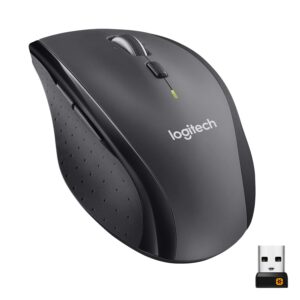 logitech m705 marathon wireless mouse – long 3 year battery life ergonomic sculpted right-hand shape hyper-fast scrolling and usb unifying receiver for computers and laptops dark gray (discontinued by manufacturer)