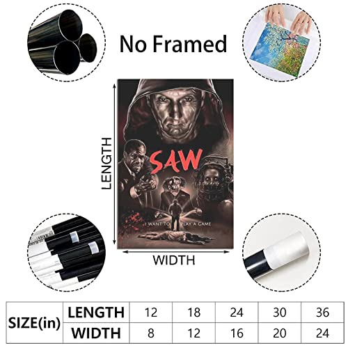 Saw Horror Movie Posters Bar Wall Decor Canvas Art Poster Decor Painting Posters Family Bedroom Office Decorative Posters Gift Wall