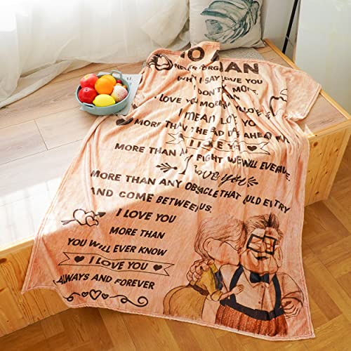 BLAMEZI Gift to My Man Fleece Blanket,Personalized Bed Flannel Throw Blanket, Father's Day Wedding Anniversary for Husband Dad (60“X50, to My Man)