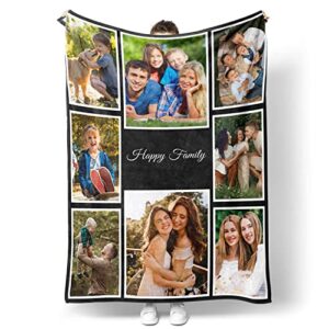 customized blankets with photos personalized picture collage blanket soft using my own photos custom memorial gifts for mothers day, mom, dad, family, friends, couples, dogs 30″x40″