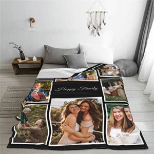 Customized Blankets with Photos Personalized Picture Collage Blanket Soft Using My Own Photos Custom Memorial Gifts for Mothers Day, Mom, Dad, Family, Friends, Couples, Dogs 30"x40"