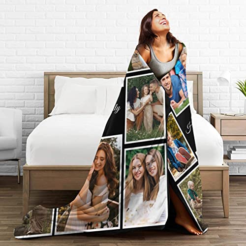 Customized Blankets with Photos Personalized Picture Collage Blanket Soft Using My Own Photos Custom Memorial Gifts for Mothers Day, Mom, Dad, Family, Friends, Couples, Dogs 30"x40"