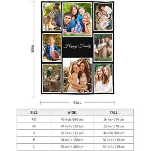 Customized Blankets with Photos Personalized Picture Collage Blanket Soft Using My Own Photos Custom Memorial Gifts for Mothers Day, Mom, Dad, Family, Friends, Couples, Dogs 30"x40"