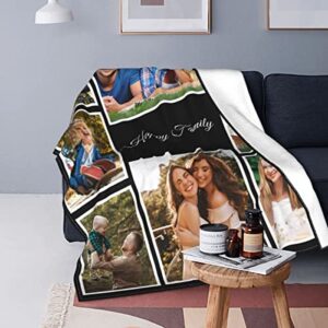 Customized Blankets with Photos Personalized Picture Collage Blanket Soft Using My Own Photos Custom Memorial Gifts for Mothers Day, Mom, Dad, Family, Friends, Couples, Dogs 30"x40"