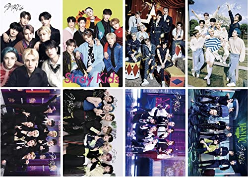 Stray Kids Posters,8 Sheets Stray Kids Wall Poster Room Decoration (16" X 11")(Red)