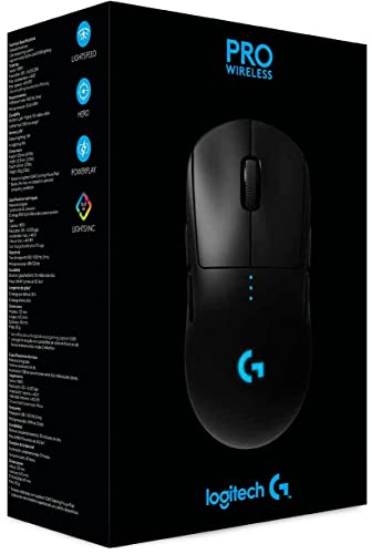 Logitech G Pro Wireless Gaming Mouse with Esports Grade Performance, Ergonomic Ambidextrous, 4-8 Programmable Buttons, and HERO 25K Sensor (Renewed)