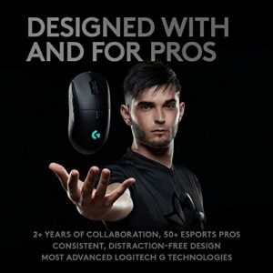 Logitech G Pro Wireless Gaming Mouse with Esports Grade Performance, Ergonomic Ambidextrous, 4-8 Programmable Buttons, and HERO 25K Sensor (Renewed)