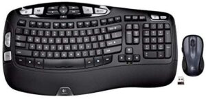 logitech mk550 wireless wave k350 keyboard and mouse combo — includes keyboard and mouse, long battery life, ergonomic wave design with wireless mouse (with mouse)
