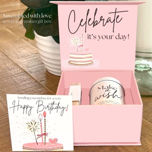 Happy Birthday Gifts for Women, Birthday Box Set - Birthday Candles Gifts for Her, Cute Candles Gifts for Women - Gifts for Women Birthday Unique, Gift Ideas for Friend, Mom, Sister, Coworker, Female