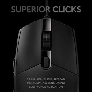 Logitech G PRO Hero Wired Gaming Mouse, 12000 DPI, RGB Lightning, Ultra Lightweight, 6 Programmable Buttons, On-Board Memory, Compatible with PC/Mac - Black