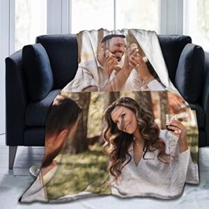 MYDIY Custom Throw Blanket with Photo Customized Personalized Blankets with Picture Logo