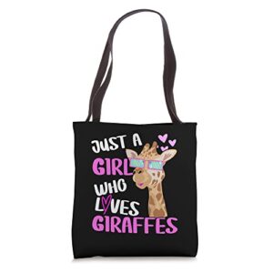 just girl who loves giraffes | giraffe tote bag