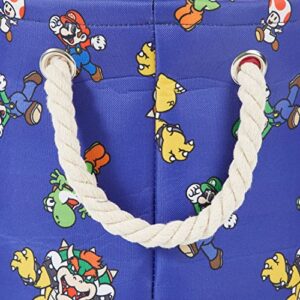 Idea Nuova Nintendo Super Mario 3 Piece Multi Size Fabric Nestable Toy Storage Basket Set, with Rope Carry Handles