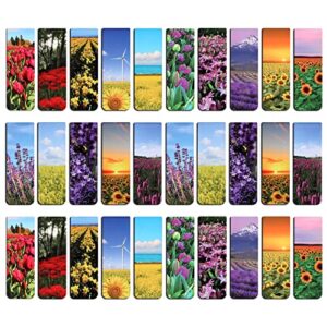 mwoot 30pcs flowers magnetic bookmarks, magnet reading book marks set for mother’s day, double-sided page clips kit, book markers in bulk for home office school stationery supplies(15 styles, 6x2cm)
