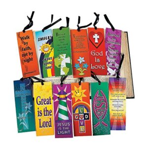 bulk religious christian bookmark assortment – set of 144 – vbs, sunday school handouts and classroom rewards