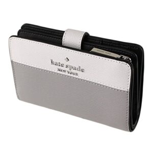 kate spade new york female staci colorblock medium compact bifold wallet (nimbus grey)