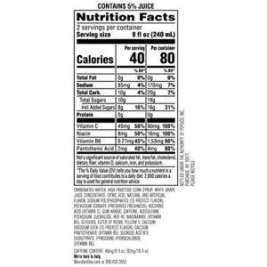 Mountain Dew Kickstart, Fruit Punch, 92mg Caffeine, Vitamins B & C, 80 Calories, 5% Juice, 16 fl oz (12 Count)