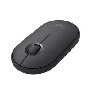logitech pebble wireless mouse with bluetooth or 2.4 ghz receiver, silent, slim computer mouse with quiet clicks, for laptop/notebook/ipad/pc/mac/chromebook – graphite
