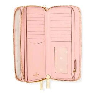 Kate Spade Staci Large Carryall Wristlet Clutch Wallet Chalk Pink Leather