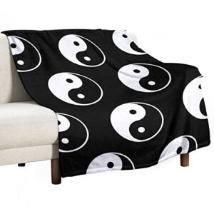 yin yang throw blanket, black and white home durable blanket, 80x100cm(30x40in) blankets for sofa couch autumn winter bedroom