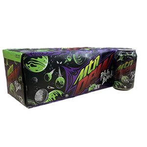 Mountain Dew Pitch Black Soda - Munchie Box Stash (Regular, Pack of ( 12 ) 12 Oz Cans)