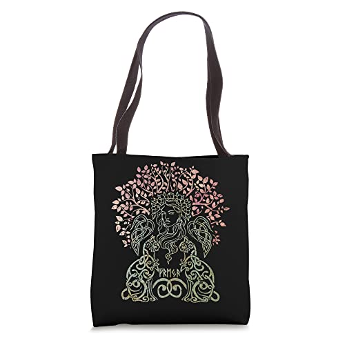 Freya Goddess Freyja Viking Norse Myth Yggdrasil Tree Celtic Tote Bag