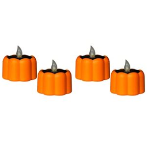 yardwe 4 pcs small pumpkin pumpkin tea light pumpkin candle lamp portable pumpkin lantern tea lights led