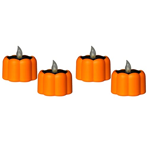 Yardwe 4 pcs Small Pumpkin Pumpkin Tea Light Pumpkin Candle lamp Portable Pumpkin Lantern Tea Lights LED