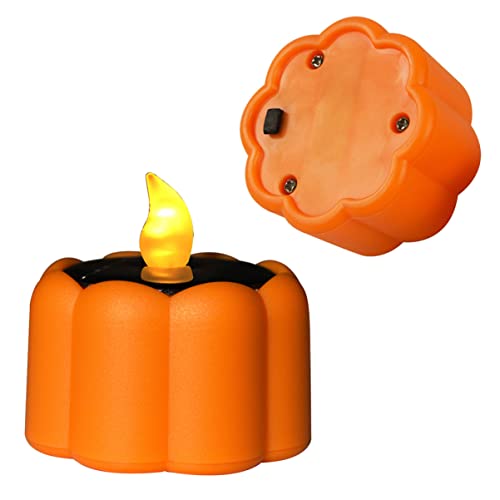 Yardwe 4 pcs Small Pumpkin Pumpkin Tea Light Pumpkin Candle lamp Portable Pumpkin Lantern Tea Lights LED