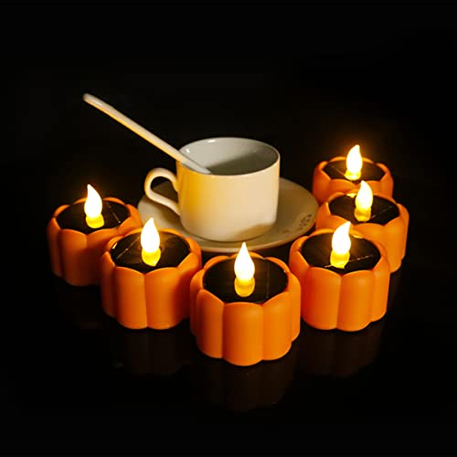 Yardwe 4 pcs Small Pumpkin Pumpkin Tea Light Pumpkin Candle lamp Portable Pumpkin Lantern Tea Lights LED