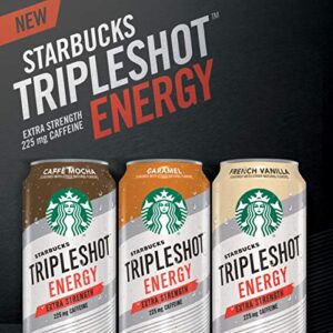 Starbucks Tripleshot Energy Extra Strength, French Vanilla, 15oz Cans (12 Pack) & Doubleshot, Espresso + Cream, 6.5 Fluid Ounce, Pack of 12