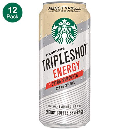 Starbucks Tripleshot Energy Extra Strength, French Vanilla, 15oz Cans (12 Pack) & Doubleshot, Espresso + Cream, 6.5 Fluid Ounce, Pack of 12