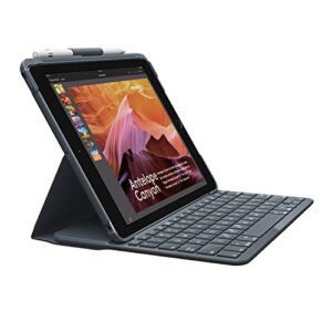 logitech slim folio with integrated bluetooth keyboard for ipad (5th and 6th generation) – black