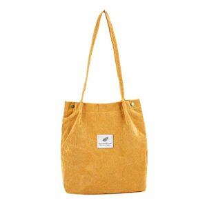 mini shoulder bag bag corduroy tote travel bag hand bag fashion women shoulder color large shoulder (yellow, one size)