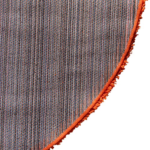 Rugs.com - Über Cozy Solid Shag Collection Rug – 4 Ft Round Tiger Orange Shag Rug Perfect for Kitchens, Dining Rooms