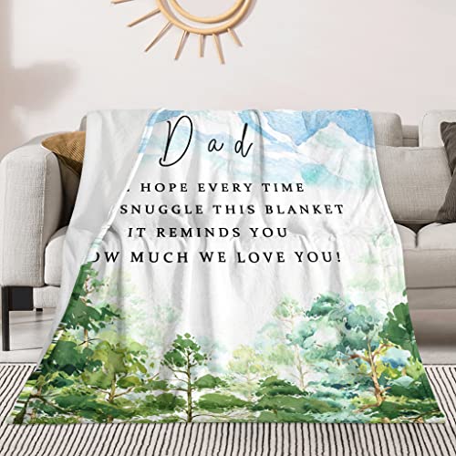 Dad Blanket Gifts from Daughter, Blankets for Dad from Son, Birthday Gifts for Dad, Flannel Soft Fleece Bed Blanket 50x60in