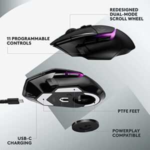 Logitech G502 X PLUS LIGHTSPEED Wireless Optical mouse with LIGHTFORCE hybrid switches, LIGHTSYNC RGB, HERO 25K gaming sensor, compatible with PC - macOS/Windows - Black