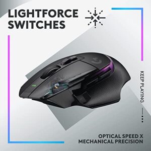 Logitech G502 X PLUS LIGHTSPEED Wireless Optical mouse with LIGHTFORCE hybrid switches, LIGHTSYNC RGB, HERO 25K gaming sensor, compatible with PC - macOS/Windows - Black