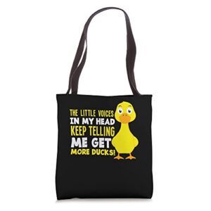 the voices in my head get more ducks funny duck lover tote bag