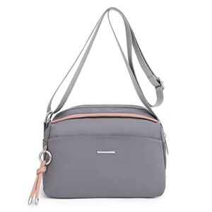 mudono crossbody bag for women nylon waterproof shoulder purse multi pocket messenger satchel lightweight travel pocketbooks